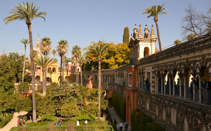 The Royal Alcázar gardens in Seville